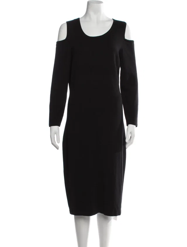 SIMKHAI Crew Neck Knee-Length Dress in black from The RealReal