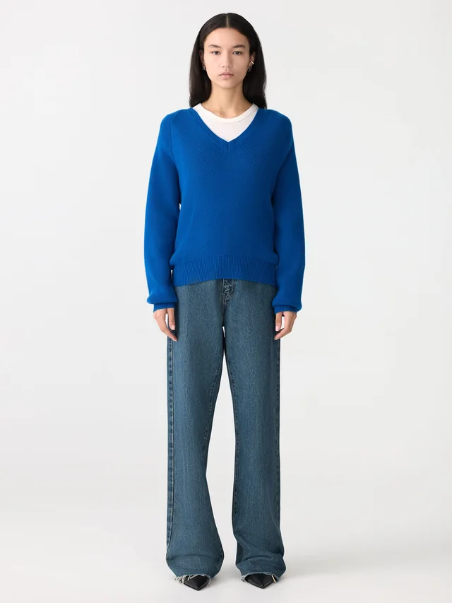 Bassike Zip Detail V Neck Knit from bassike, photo 1 of 1