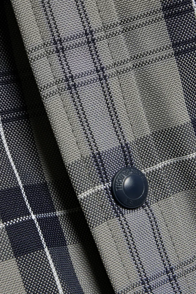 Thom Browne Checked Cotton Overshirt in Dark gray, photo 4 of 4 from THE OUTNET