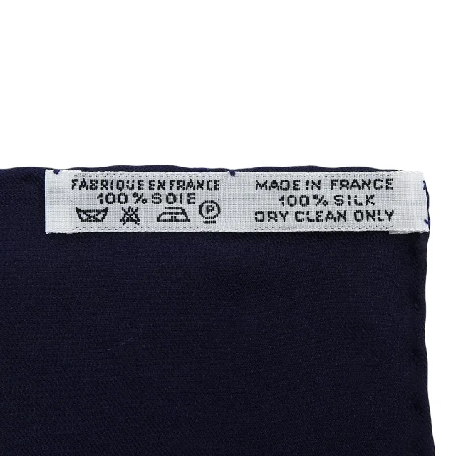 Hermès Carré 90 Cavaliers Peuls Pattern Scarf Navy/Multi in Navy Silk from VINTAGE QOO TOKYO, photo 7 of 10