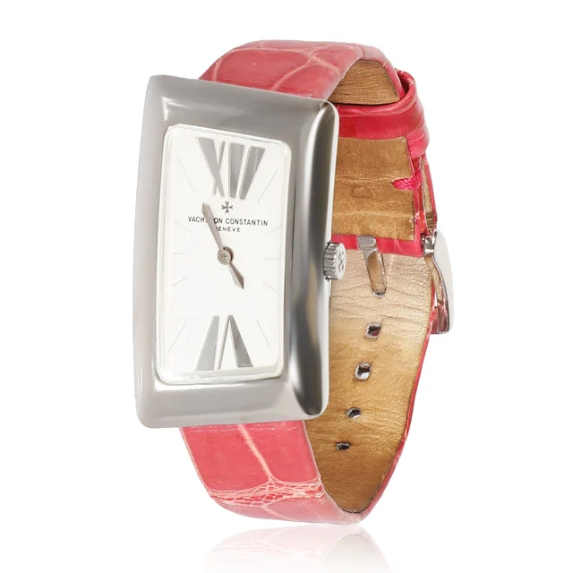 Vacheron Constantin 1972 Cambree 25015-000g-9233 Womens Watch 18k White Gold Silver Wrist in White Leather from HEWI