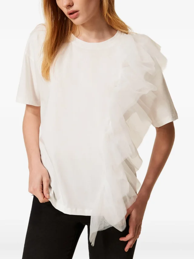 TWINSET regular fit T-shirt with tulle, photo 2 of 2 from FARFETCH