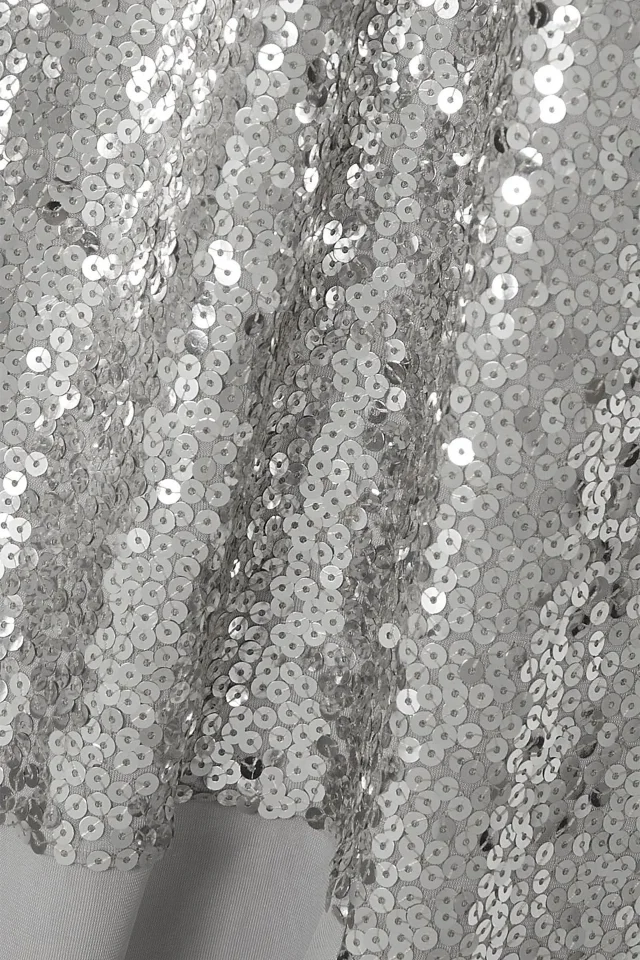Valentino Garavani Sequined Jersey Bodysuit in Silver, photo 4 of 8 from THE OUTNET
