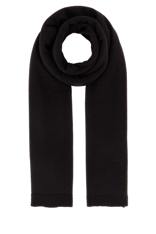 The Row Arif Scarf — Brown Exterior: Cashmere Silk Scarfs in Brown Silk from HEWI
