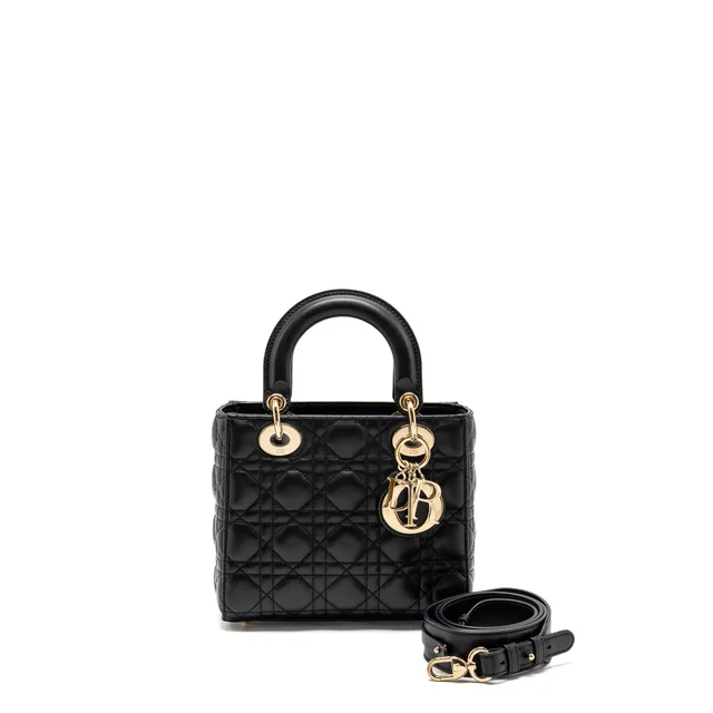 My ABC Small Lady Dior Lambskin Black LGHW in Black Lambskin from EMIER