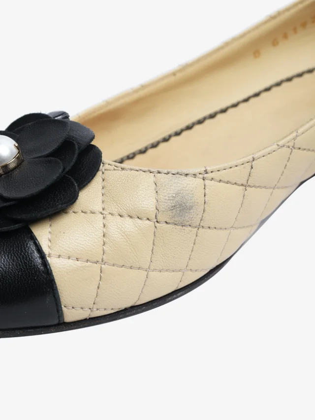 Chanel Beige leather quilted ballet flats - size EU 39 in Beige Leather from Sign of the Times, photo 5 of 7