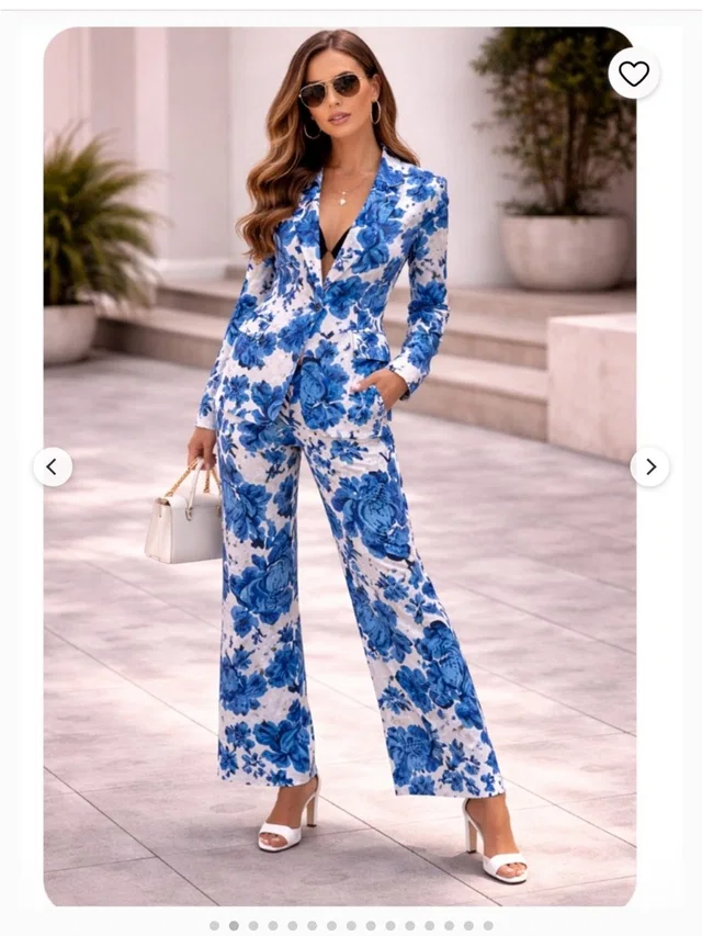Christian Lacroix Blue And White Floral Pantsuit in blue|white from Poshmark