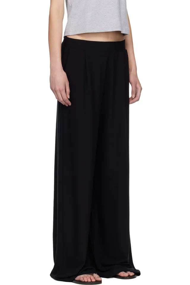LESET Black Lauren Pleated Pocket Trousers, photo 2 of 4 from SSENSE