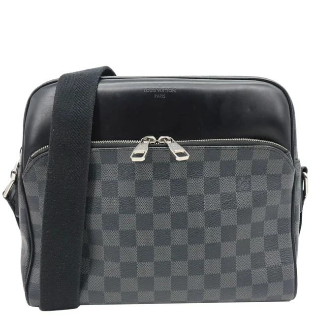 Louis Vuitton Dayton Reporter PM Damier Graphite Crossbody Bag Black in Black Canvas from Dallas Designer Handbags