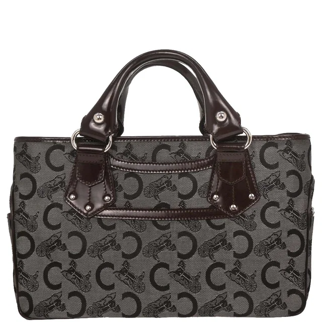 Celine Black Boogie Bag Handbag in Black Canvas from AMORE Vintage Tokyo