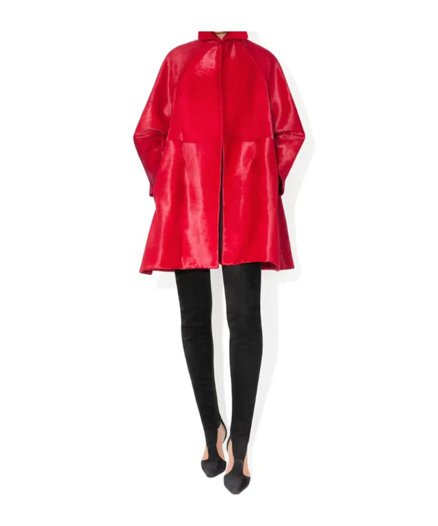 Alaia PONY CALFSKIN A-LINE COAT, photo 2 of 4 from SENSER