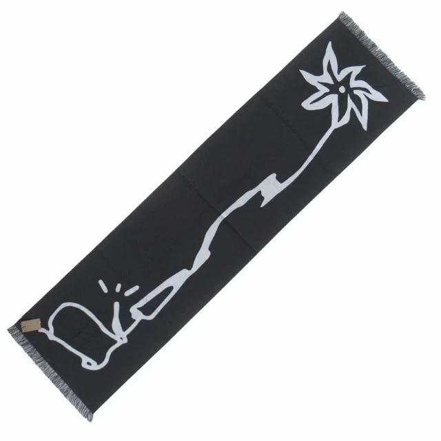 Dior Travis Scott Cactus Jack Wool Logo Scarf Black in Black Wool from The Reluxe