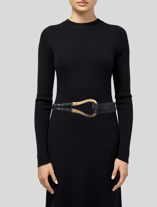 Bottega Veneta Wide Leather Waist Belt in black Leather from The RealReal, photo 2 of 2