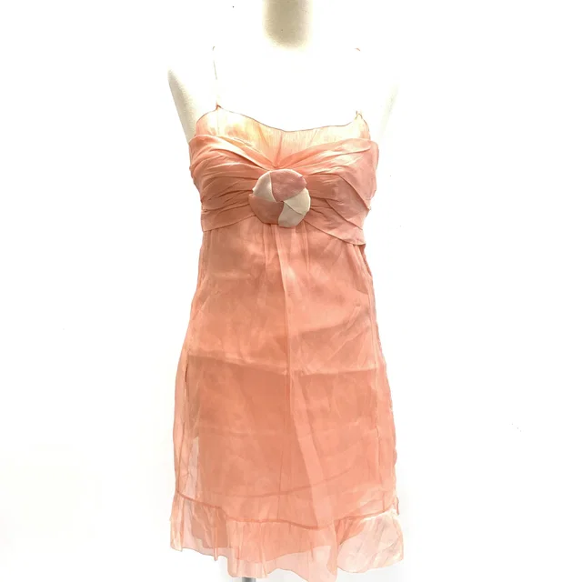 Chanel Baby Pink Silk Mini Dress With Rose in Pink Silk from Luxury Promise
