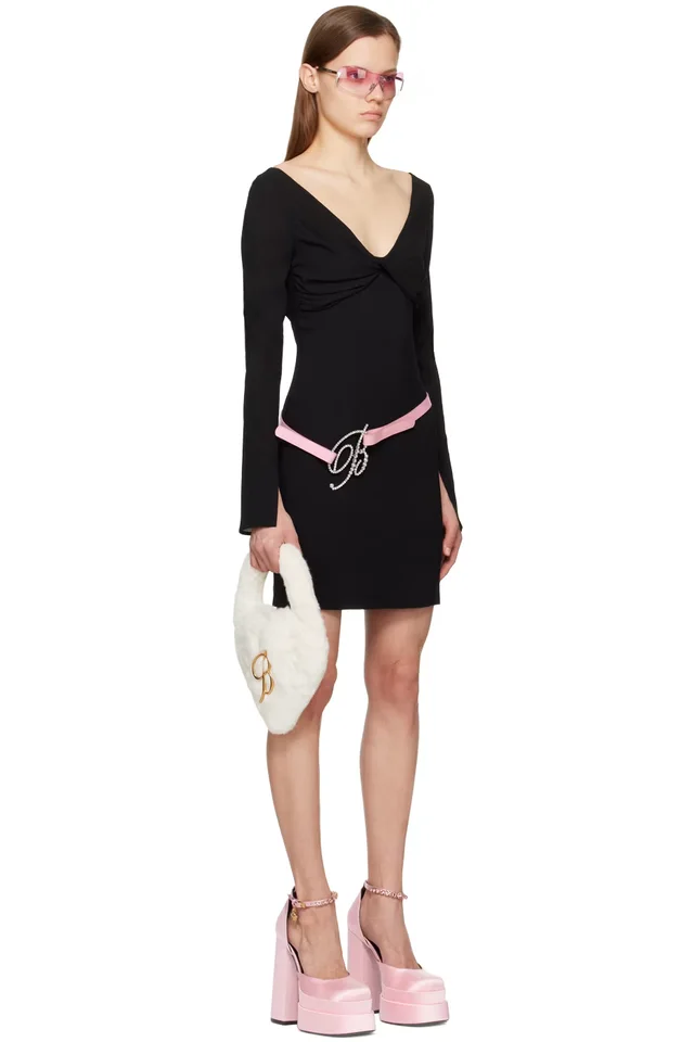 Blumarine Black Twisted Minidress, photo 2 of 5 from SSENSE