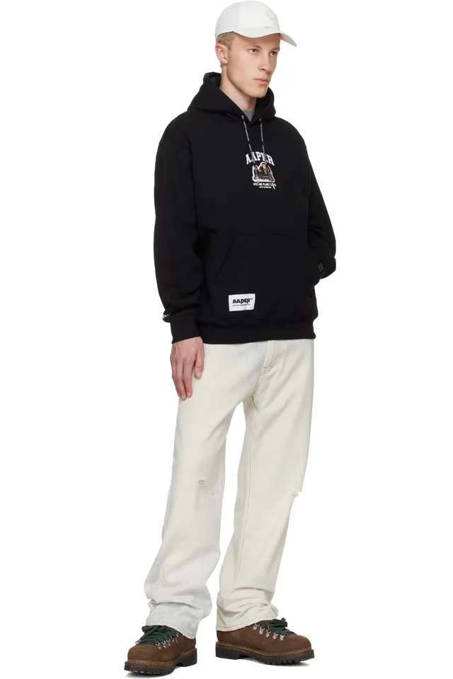 AAPE by A Bathing Ape Black 'AAPER' Hoodie, photo 4 of 4 from SSENSE