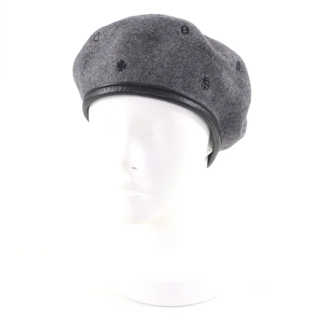 Hermès Saint Honore Charm Leather Beret Gray 58 Handbag in Grey Cashmere from The Reluxe