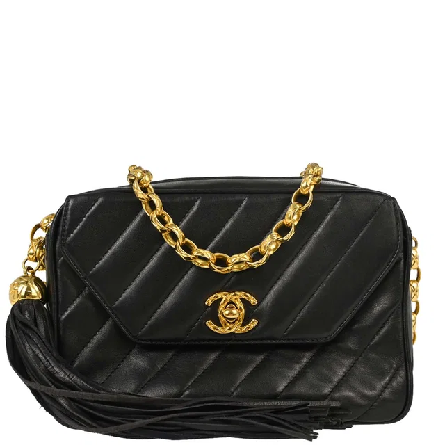 Chanel 1991-1994 Black Lambskin Camera Bag Mini in Black Lambskin from AMORE Vintage Tokyo