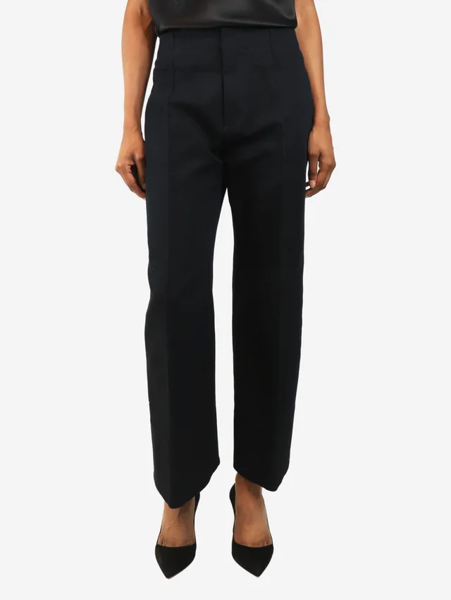 Bottega Veneta Navy tailored trousers - size UK 6 in Navy from Sign of the Times