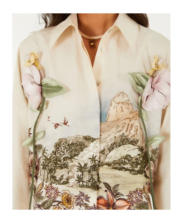 Farm Rio Toile De Rio Long Sleeve Shirt, photo 3 of 5 from SENSER