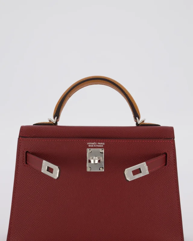 Hermès Mini Kelly II Tricolour 20 Bag in Burgundy Epsom leather from Sellier, photo 20 of 23