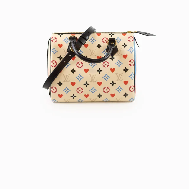 Louis Vuitton Game On Speedy 25 Bandouliere Cream in White Canvas from The Purse Affair