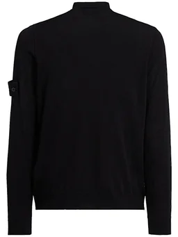 Stone Island Long-sleeved pullover with collar in 0% Virgin Wool, photo 3 of 4 from LUISAVIAROMA