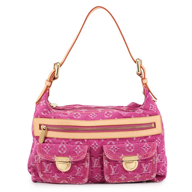 Louis Vuitton Baggy FuchsiaM95212 Monogram Denim Size PM in Denim from GALLERY RARE