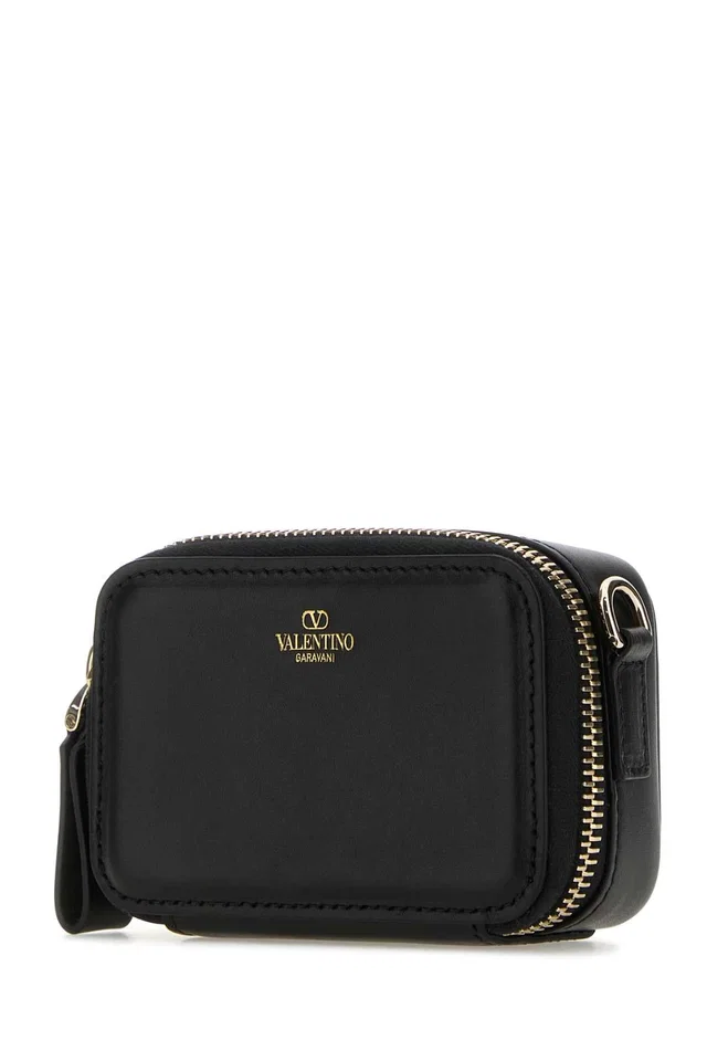 Valentino Garavani Leather Wallet — Black Exterior in Black Leather from HEWI