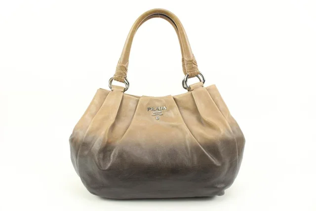 Prada Vitello Sfumato Hobo Neutral Gradient Hobo in Leather from Bagriculture