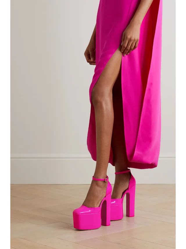 VALENTINO GARAVANI Discobox 180 patent-leather platform pumps in Pink, photo 2 of 2 from NET-A-PORTER (Canada)