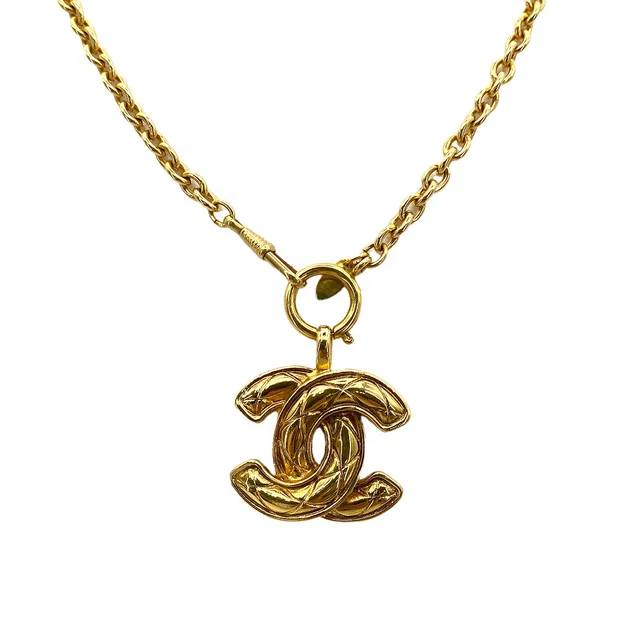 Chanel Vintage Necklace Matelasse Cocomark Accessory from Luxury Promise