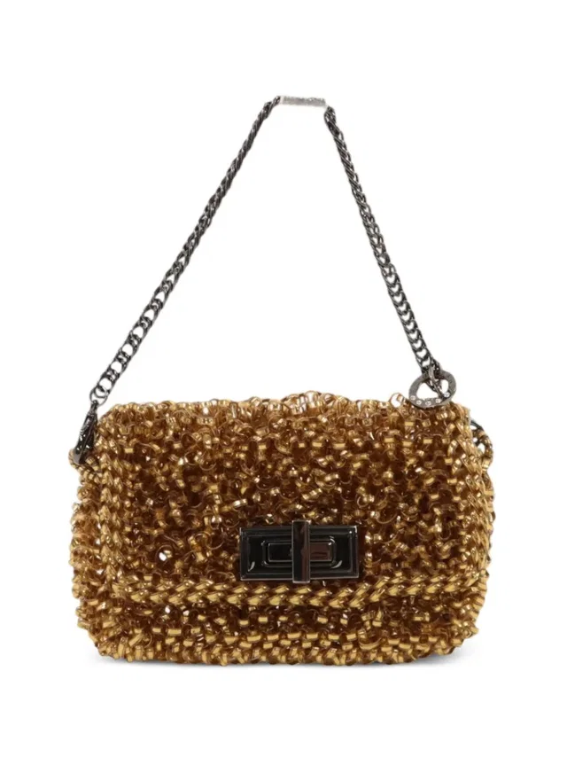 Anteprima Lucchetto Miniatura shoulder bag - unisex - PVC - One Size - Gold in gold Woven leather from Farfetch