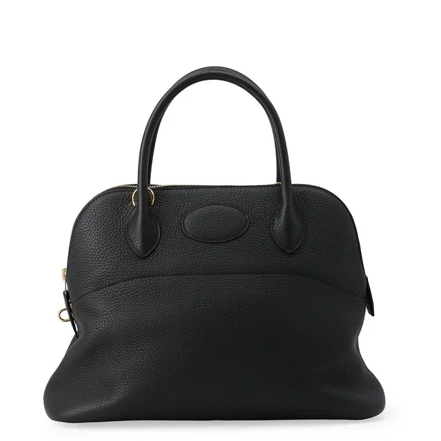 Hermès Handbag Bolide 31 Black Gold Taurillon Clemence 2-Way in Black Clemence leather from The Reluxe