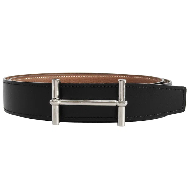 Hermès 2020 H Dunkle Belt Black in Black Leather from VINTAGE QOO TOKYO