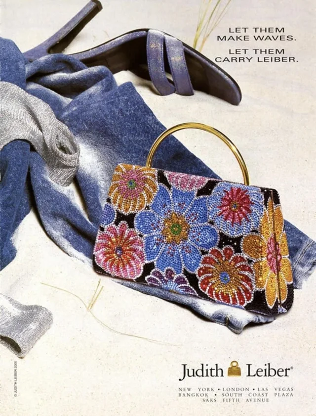 Judith Leiber Vintage Bag Womens Floral Crystal Minaudiere Italy Evening in red|neutral|brown|gold|black Leather from Poshmark