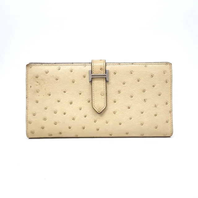 Hermès Ostrich Vean Zach Wallet (T) from GUGUS