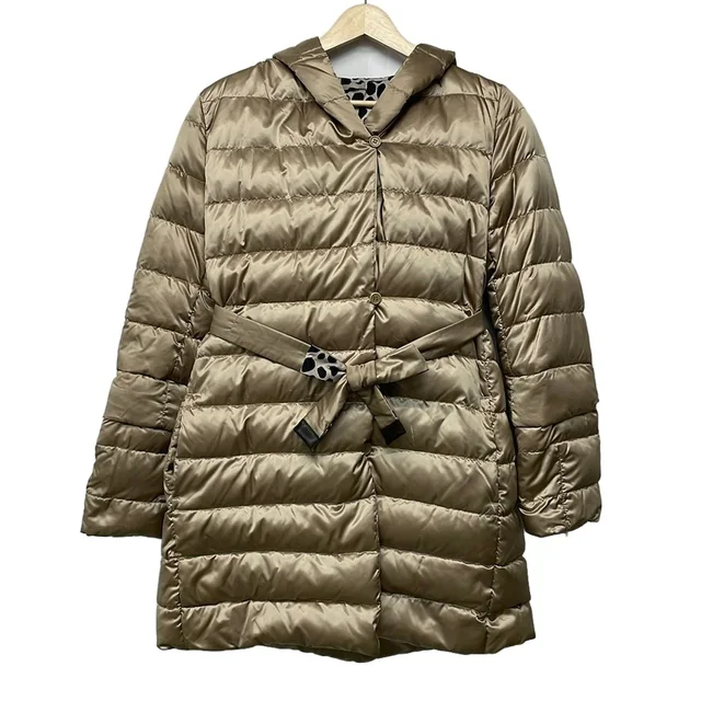 Max Mara S Down Coat 42 M Gold Reversible Sleeves Detachable Bag Included Winter in Gold from The Reluxe