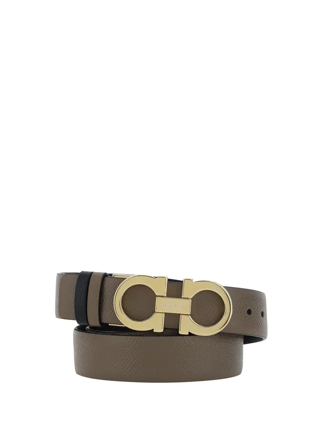 Ferragamo Reversible Calf Leather Belt — Brown Bos Taurus in Brown Calfskin from HEWI