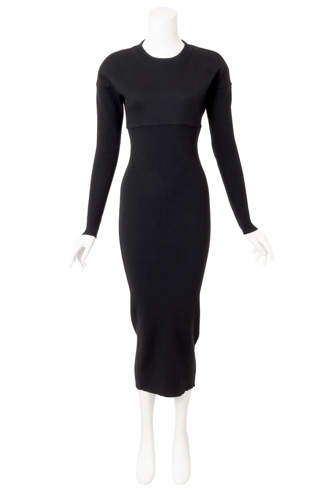 Alaïa Ribbed Wool Knit Bodycon Dress from Recess LA