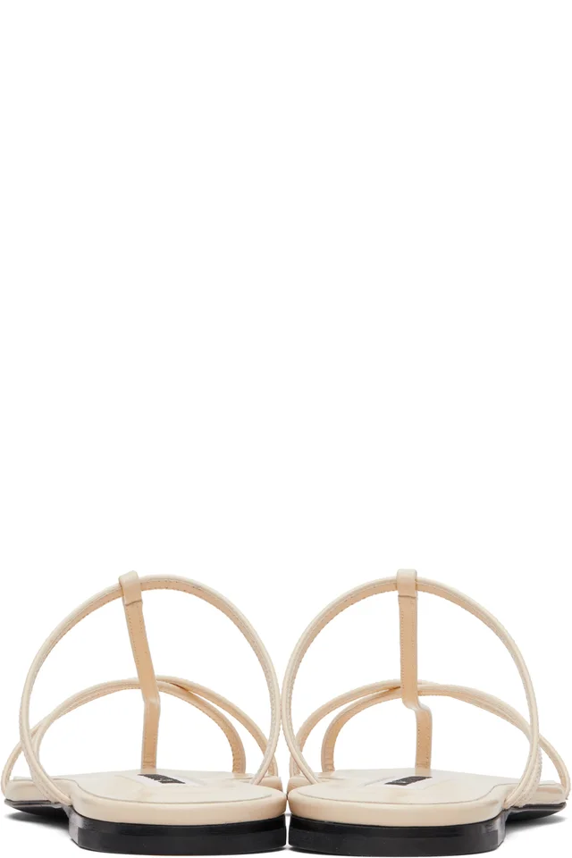 Jil Sander Off-White Cage Flat Sandals, photo 2 of 5 from SSENSE