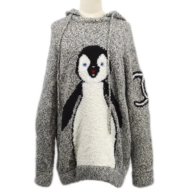 Chanel 2007 CC penguin-motif knitted hoodie #42 in Nylon from AMORE Vintage Tokyo