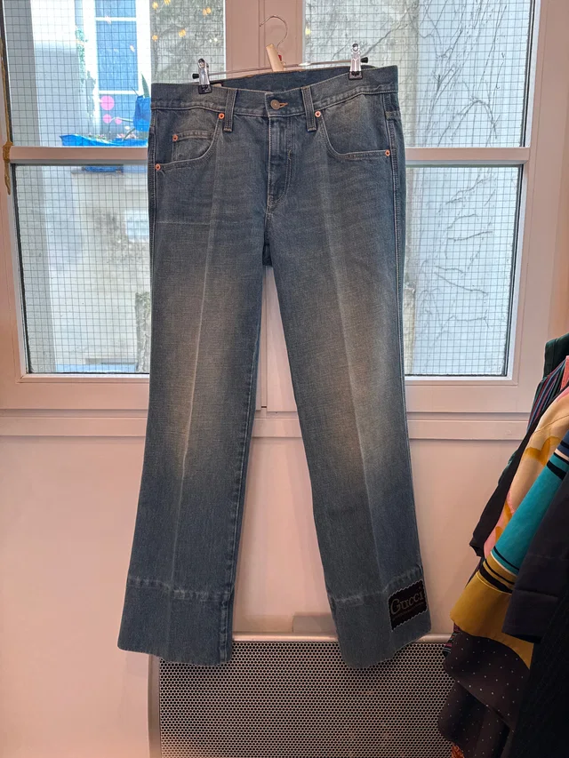 Flare jean with gucci logo from Luxury Promise