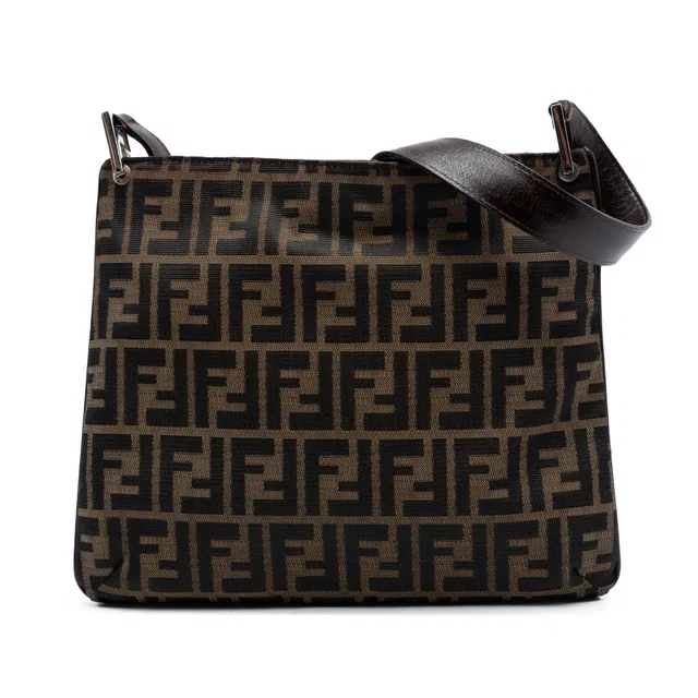 Brown Fendi Zucca Canvas Shoulder Bag in Brown Canvas from Designer Revival