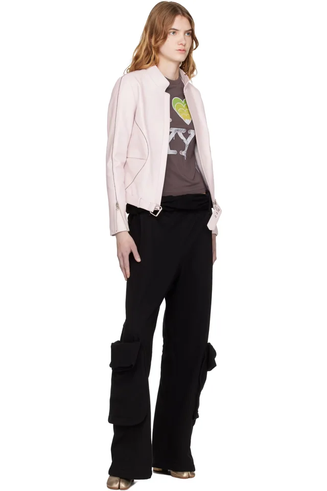 OPEN YY Black Rolled Waist Sweat Cargo Pants, photo 4 of 4 from SSENSE