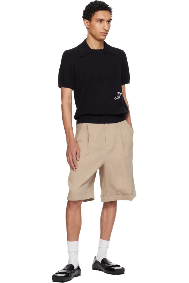 JACQUEMUS Beige 'The Pastro' Shorts, photo 4 of 4 from SSENSE