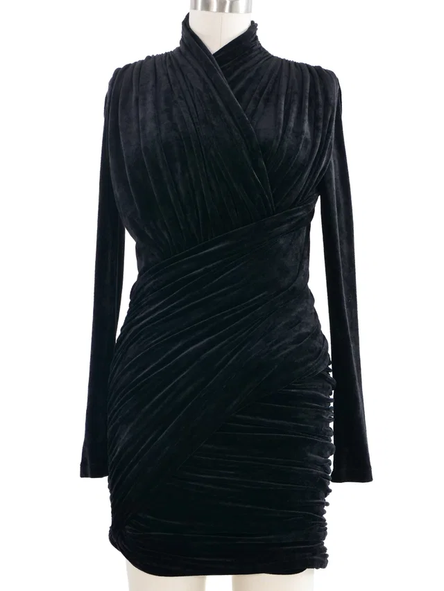 2023 Balenciaga Velvet Knot Dress in Velvet from Arcade Vintage