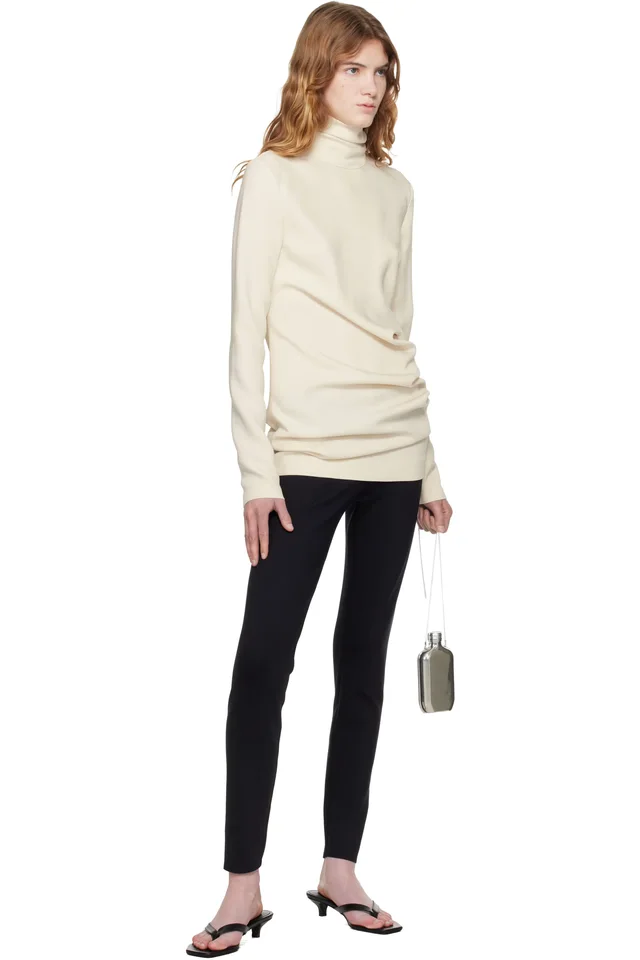 TOTEME Off-White High-Neck Twist Blouse, photo 4 of 4 from SSENSE