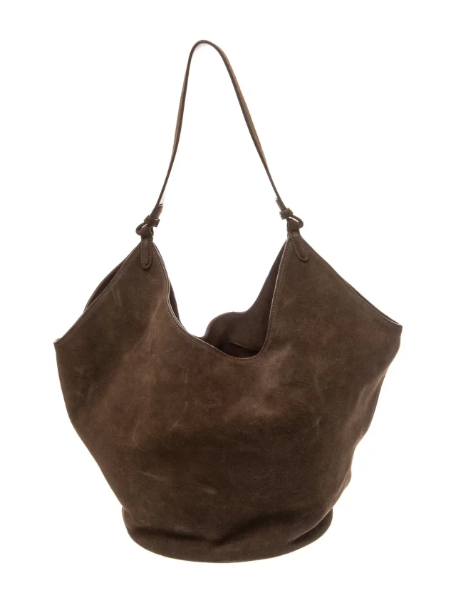Khaite Lotus Medium in brown|red Suede from The RealReal