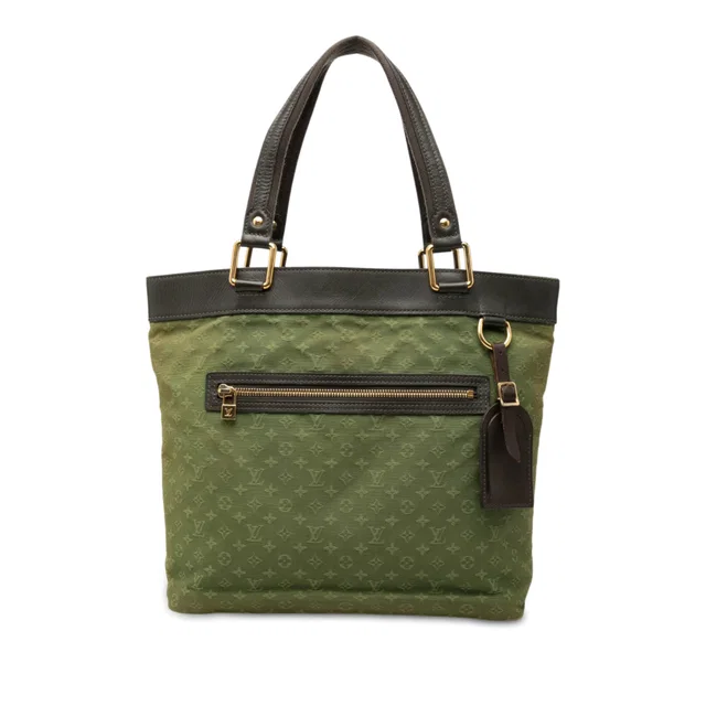 Green Louis Vuitton Monogram Mini Lin Lucille GM Handbag in Green Canvas from Designer Revival